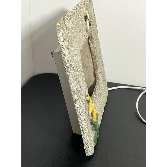 Vintage Slate Decorative Night Wall Lamp Standing Floral Butterfly Design 11” - Picture 9 of 12